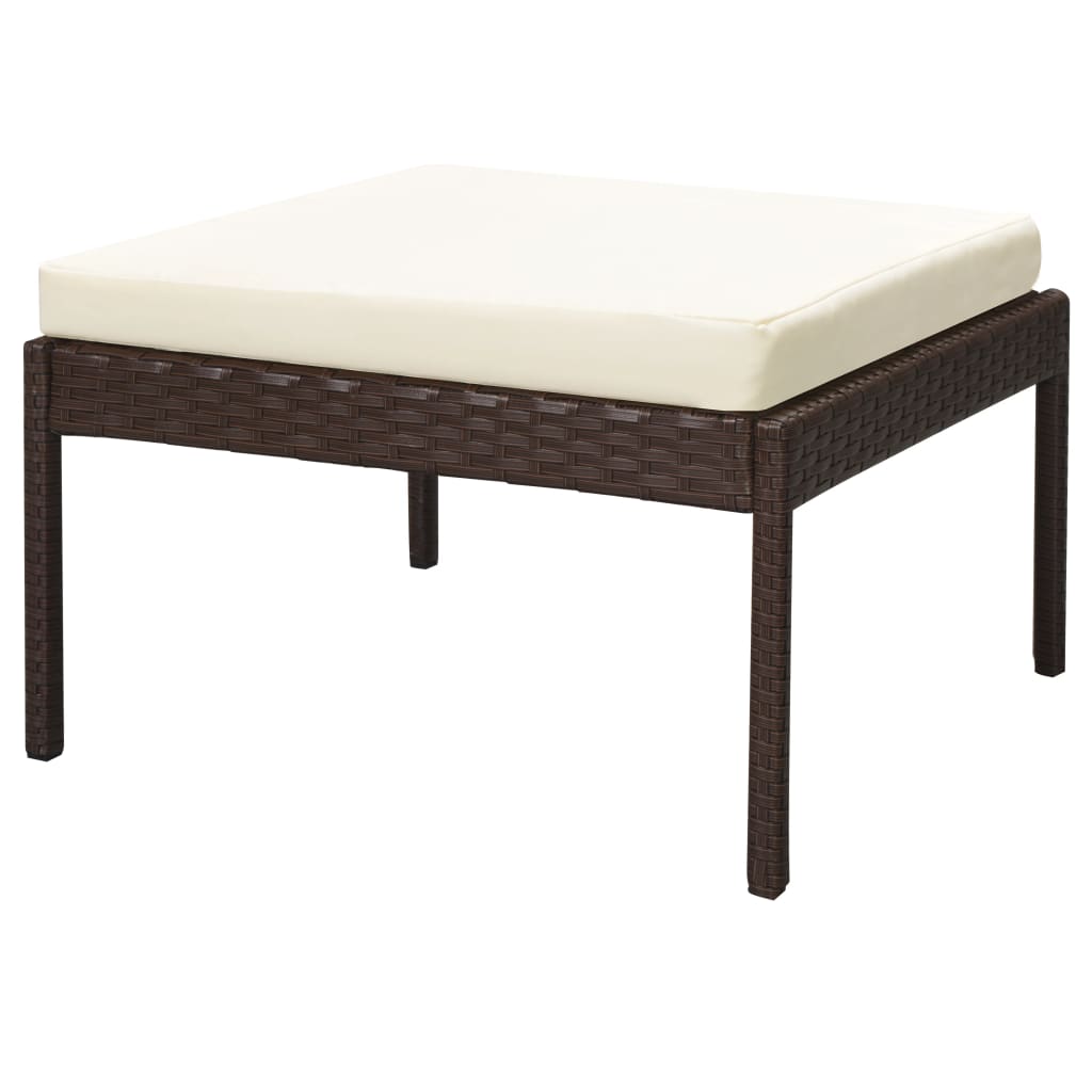 Set Divani da Giardino 6 pz con Cuscini in Polyrattan Marrone - immagine 6