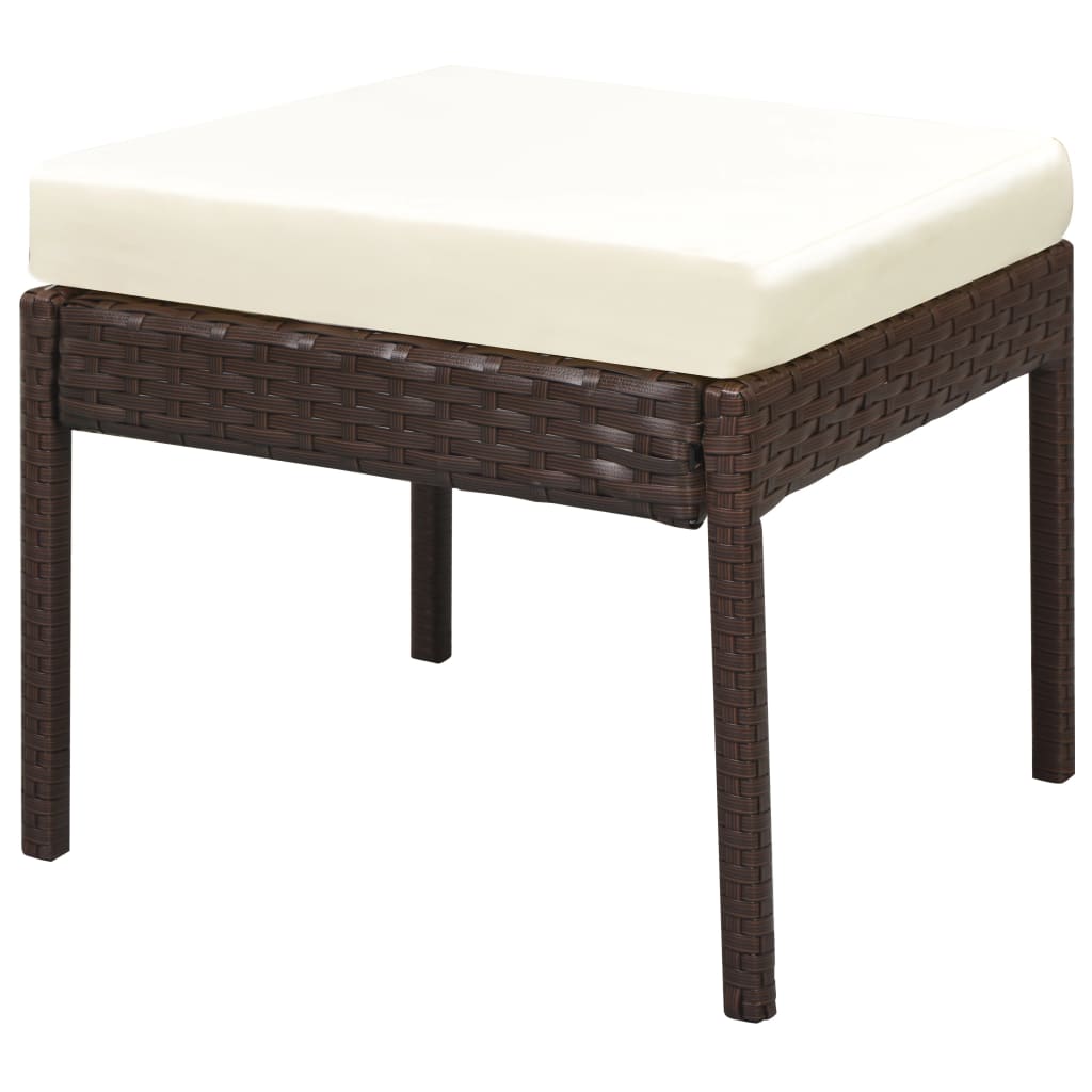 Set Divani da Giardino 6 pz con Cuscini in Polyrattan Marrone - immagine 7