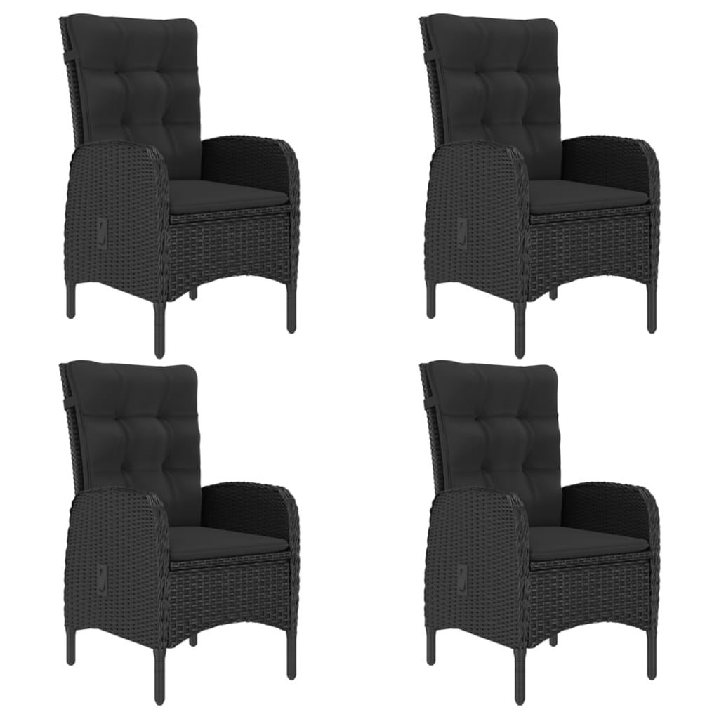 Set Mobili da Pranzo per Giardino 5 pz Nero - immagine 5