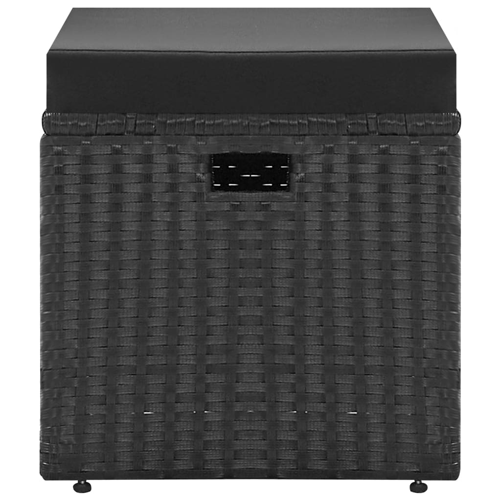 Set Divani da Giardino 4 pz Nero con Cuscini in Polyrattan - immagine 9