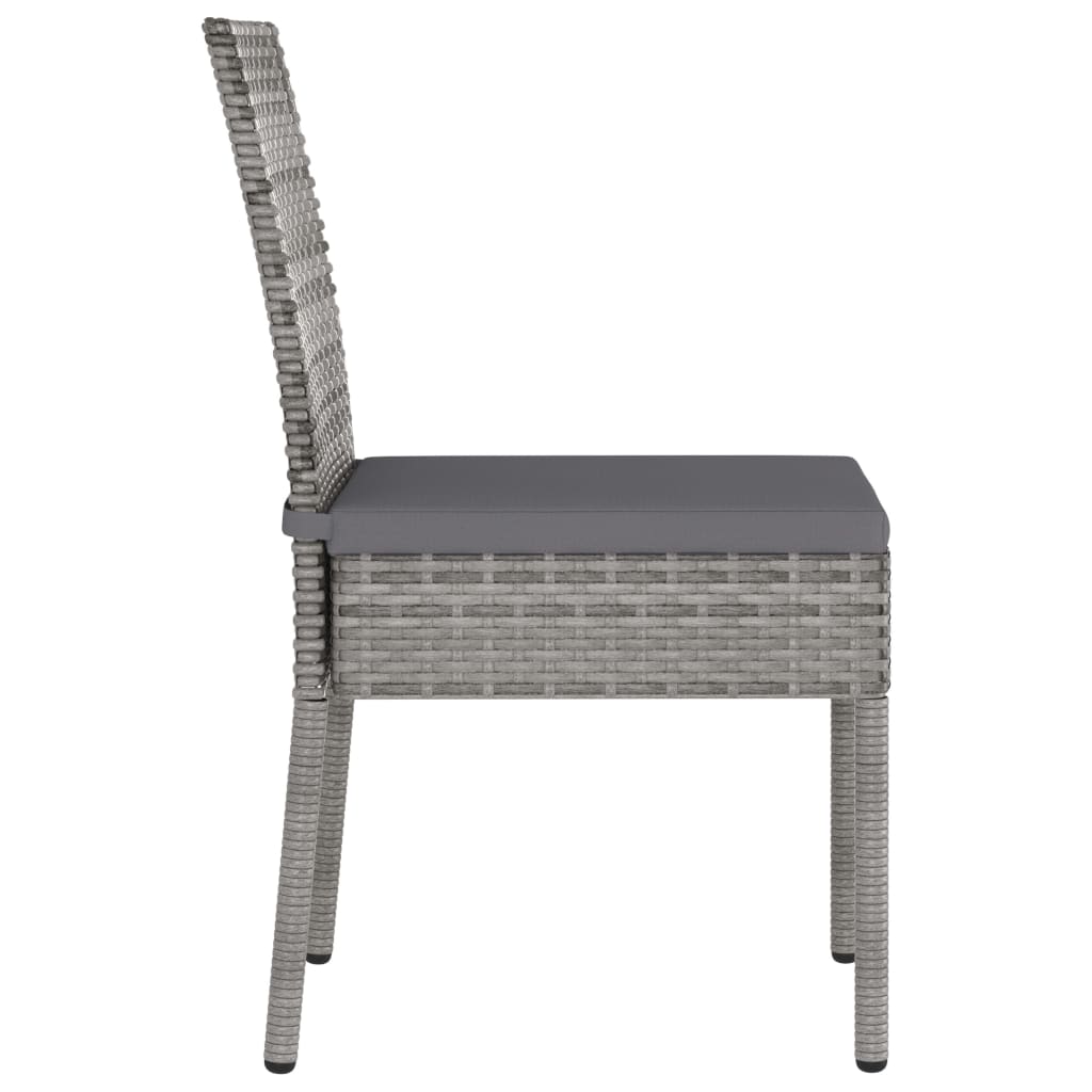 Set da Pranzo da Giardino 5 pz in Polyrattan Grigio - immagine 7
