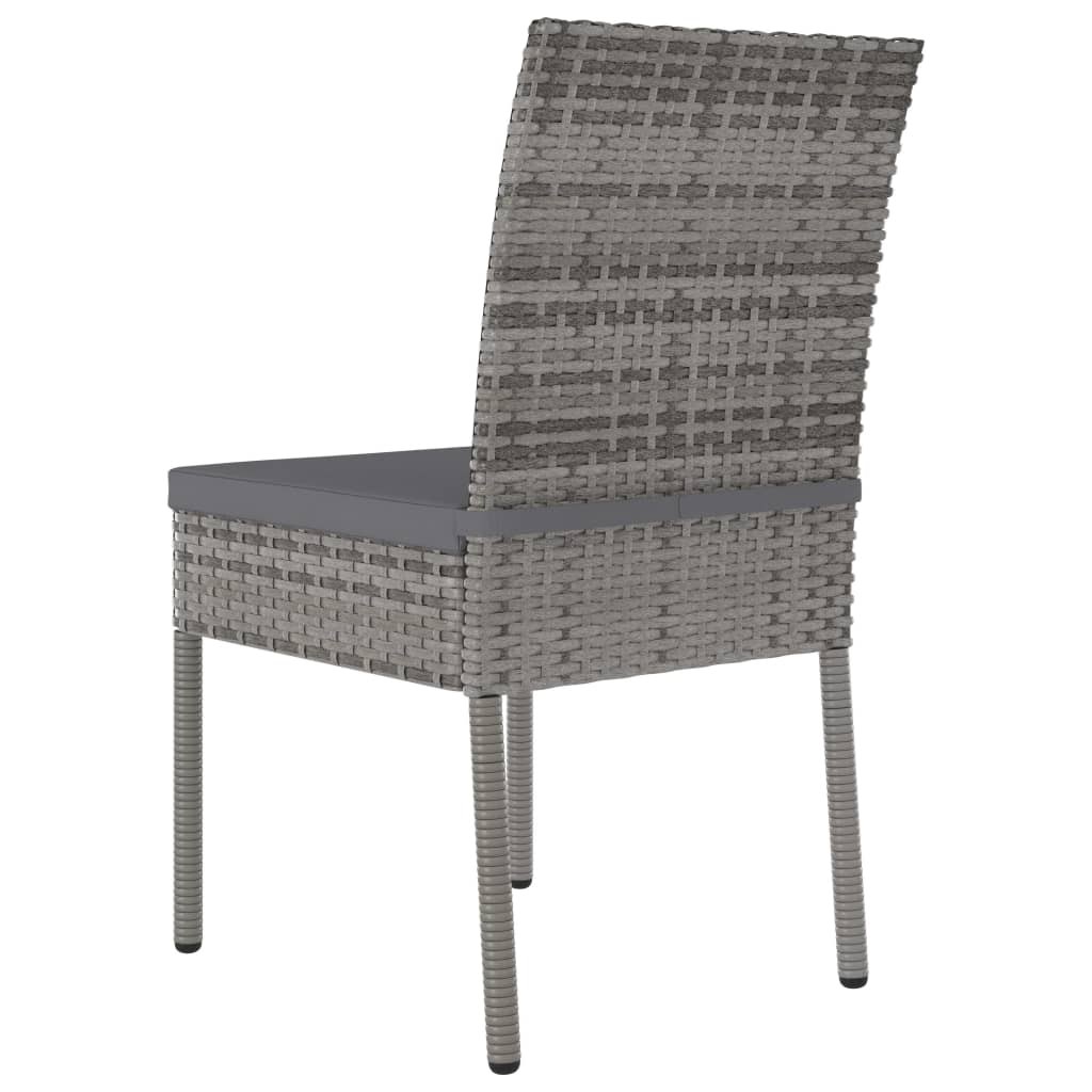 Set da Pranzo da Giardino 5 pz in Polyrattan Grigio - immagine 8