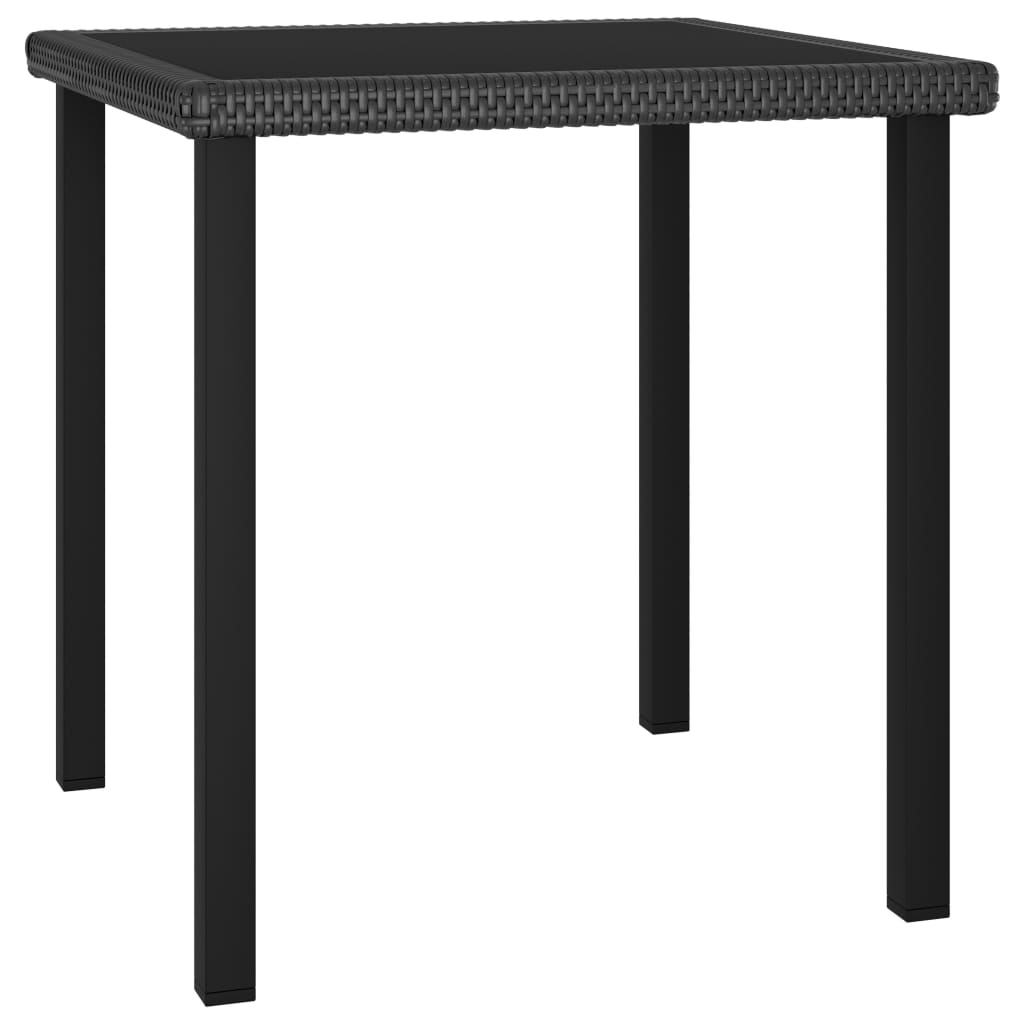 Set da Pranzo da Giardino 3 pz in Polyrattan Nero - immagine 3