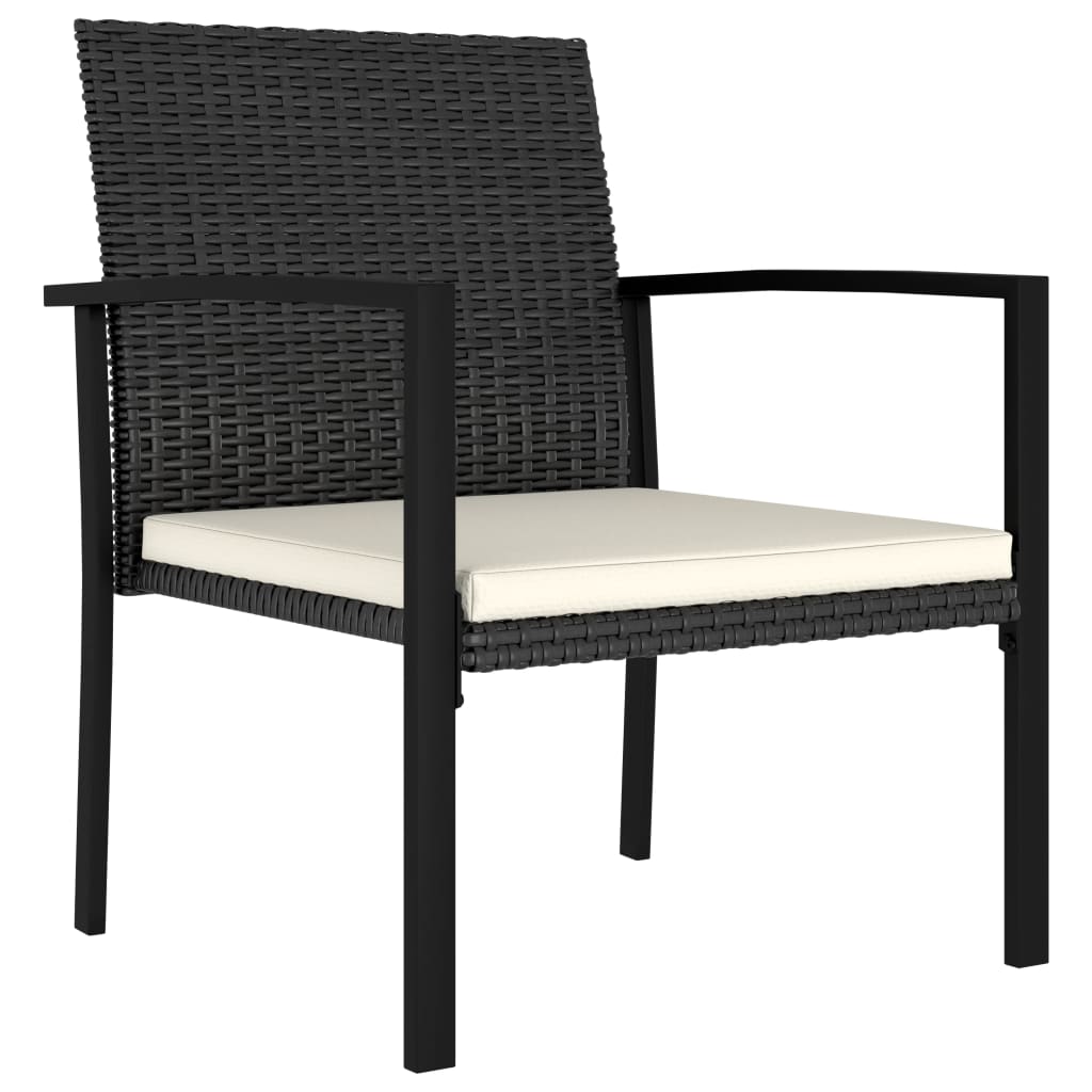 Set da Pranzo da Giardino 3 pz in Polyrattan Nero - immagine 7