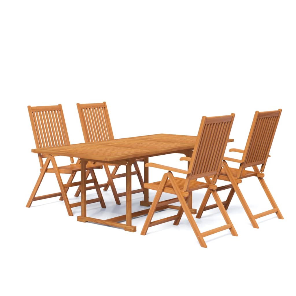 Set Mobili da Pranzo da Giardino 5 pz Legno Massello di Acacia - immagine 2