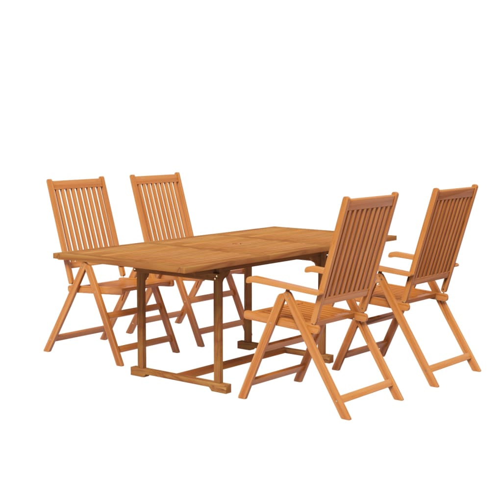 Set Mobili da Pranzo da Giardino 5 pz Legno Massello di Acacia - immagine 3