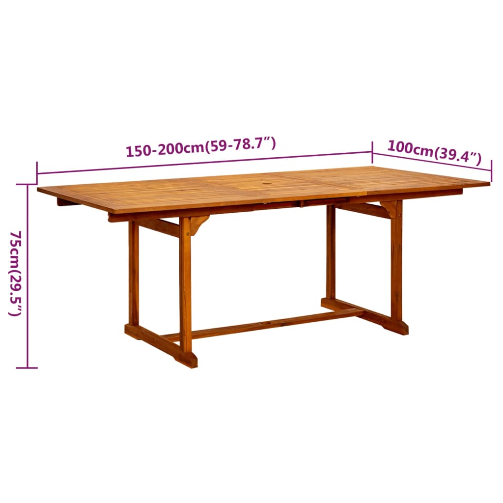 Set Mobili da Pranzo da Giardino 5 pz Legno Massello di Acacia - immagine 8