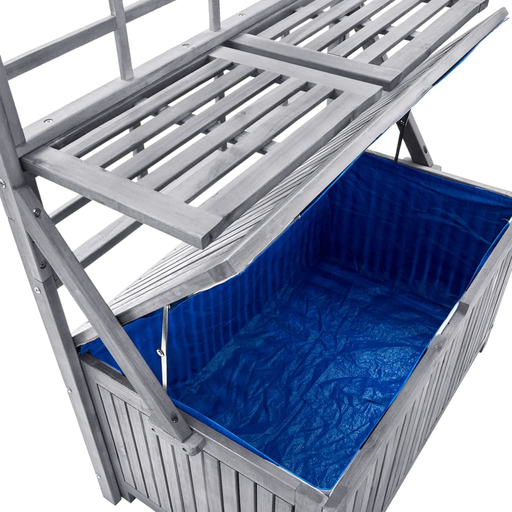 Contenitore con Traliccio Grigio 99x55x160 cm in Legno Acacia - immagine 7