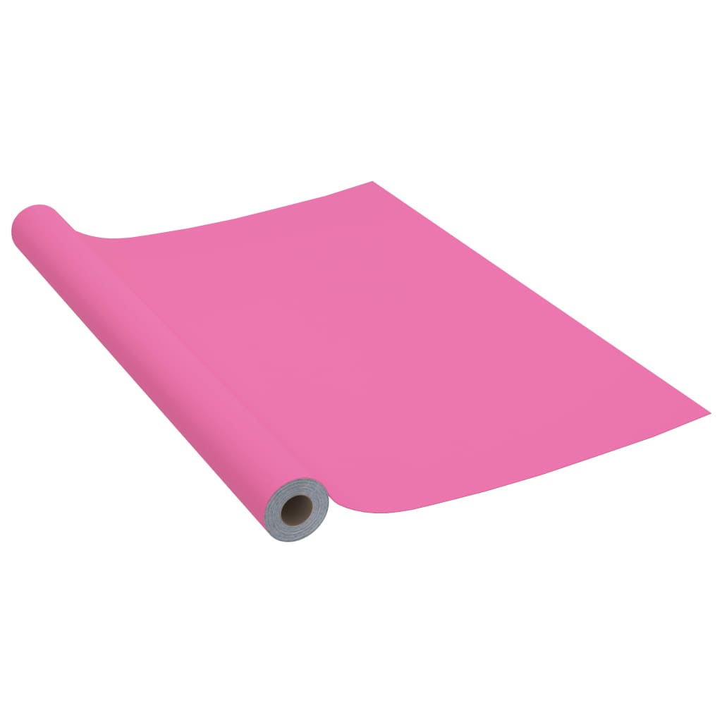 Pellicola Autoadesiva per Mobili Rosa Lucido 500x90 cm in PVC - immagine 2