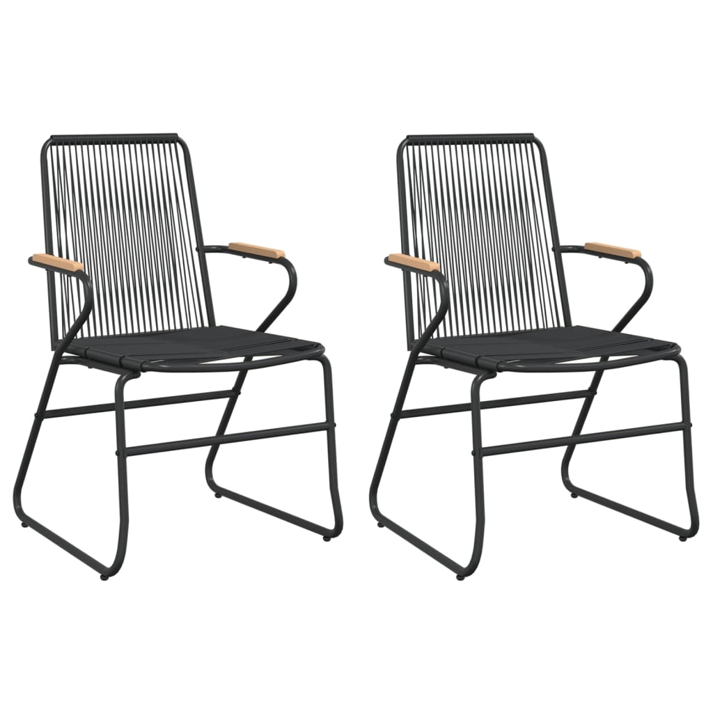 Set da Pranzo da Giardino 3 pz Nero in Rattan PVC - immagine 4