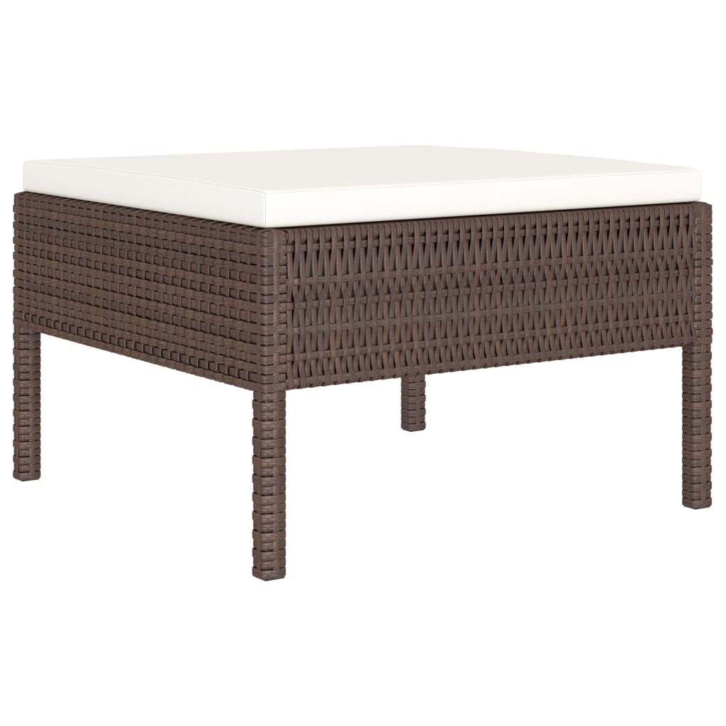 Set Divani da Giardino 6 pz con Cuscini in Polyrattan Marrone - immagine 4