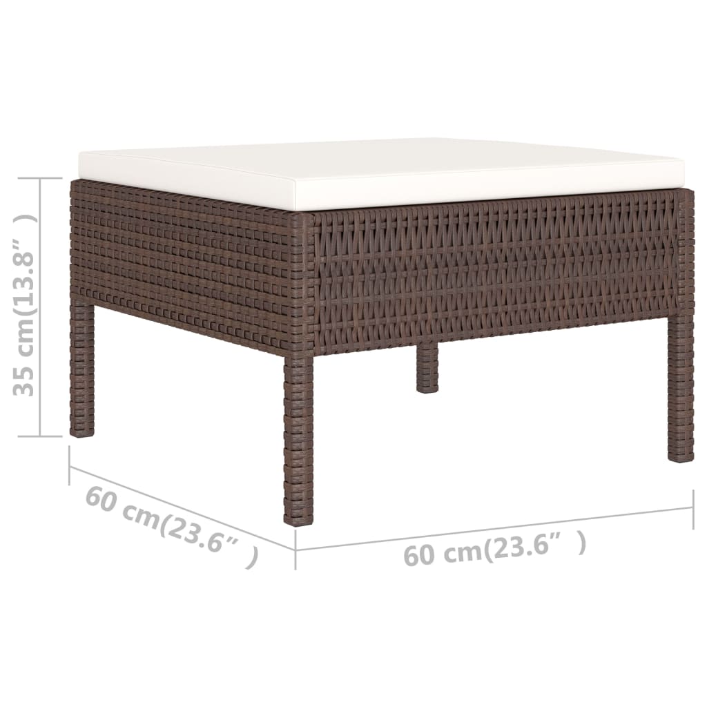 Set Divani da Giardino 6 pz con Cuscini in Polyrattan Marrone - immagine 8