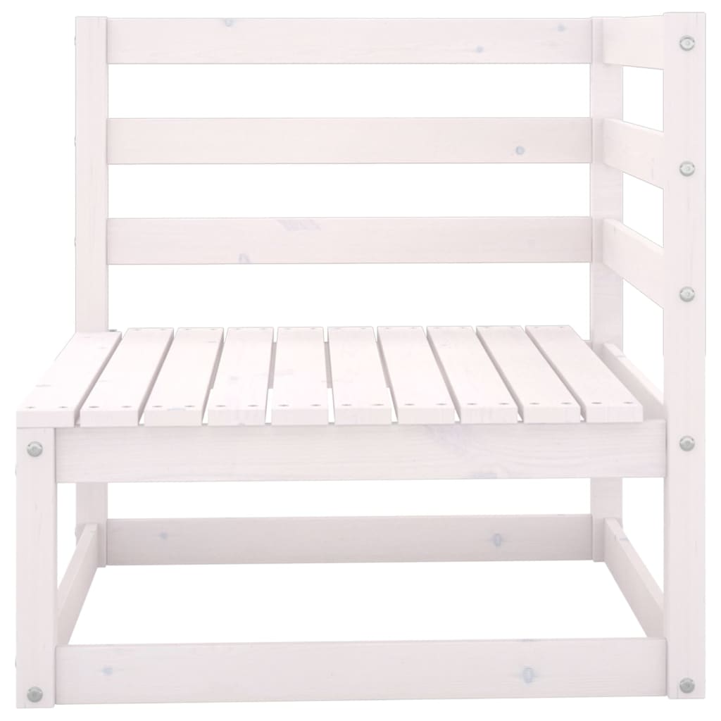 Set Divani da Giardino 8 pz Bianco in Legno Massello di Pino - immagine 4