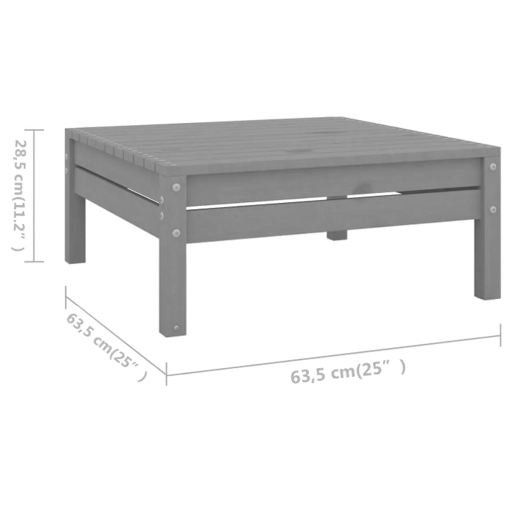 Set Salotto da Giardino 10 pz in Legno Massello di Pino Grigio - immagine 8