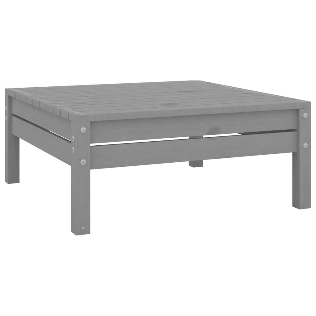 Set Salotto da Giardino 10 pz Grigio in Legno Massello di Pino - immagine 5