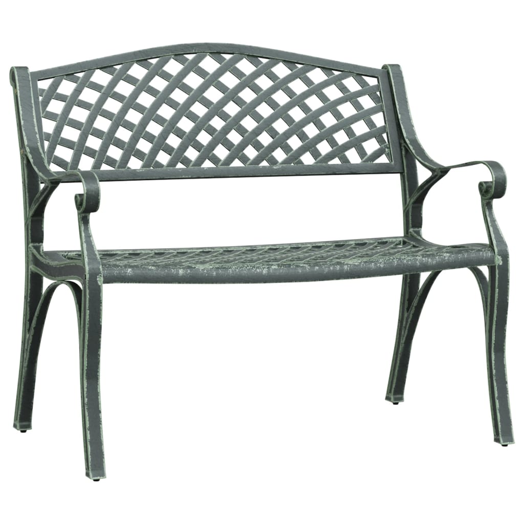 Panchina da Giardino 102 cm in Alluminio Pressofuso Verde - immagine 2