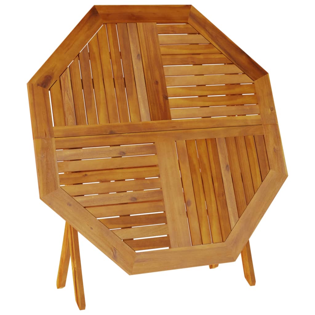 Tavolo da Giardino Pieghevole Ø110x75cm Legno Massello d'Acacia - immagine 7