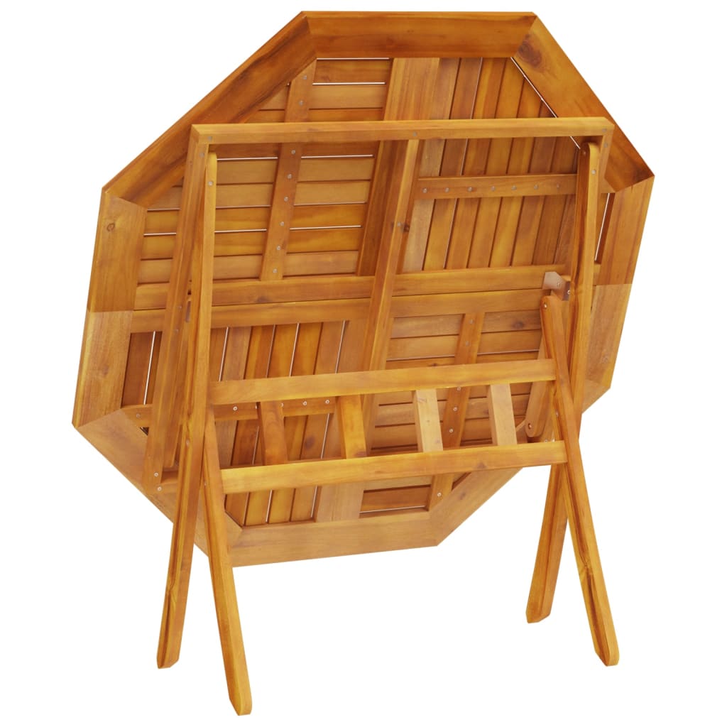 Tavolo da Giardino Pieghevole Ø110x75cm Legno Massello d'Acacia - immagine 8