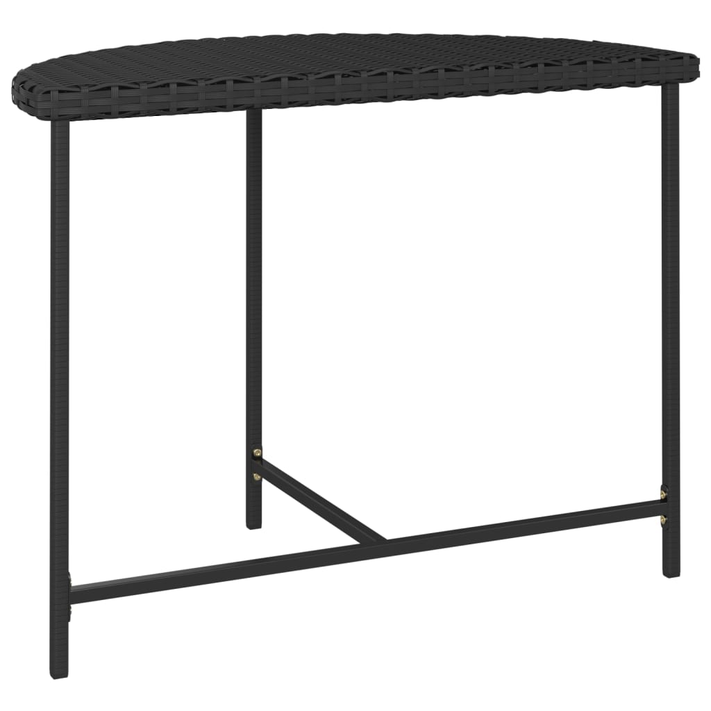 Tavolo da Giardino Nero 100x50x75 cm in Polyrattan - immagine 3