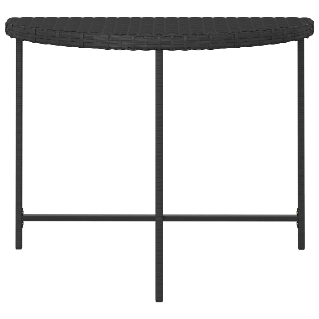 Tavolo da Giardino Nero 100x50x75 cm in Polyrattan - immagine 4
