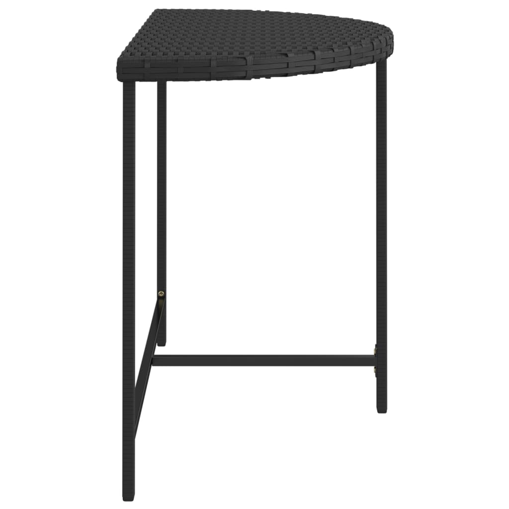 Tavolo da Giardino Nero 100x50x75 cm in Polyrattan - immagine 5