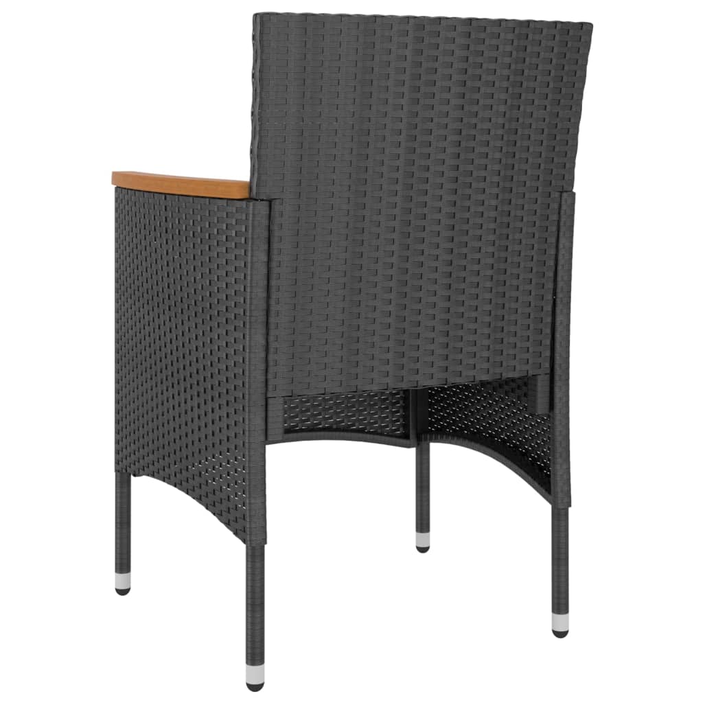 Set Sedie e Sgabelli da Giardino 4 pz in Polyrattan Nero - immagine 6