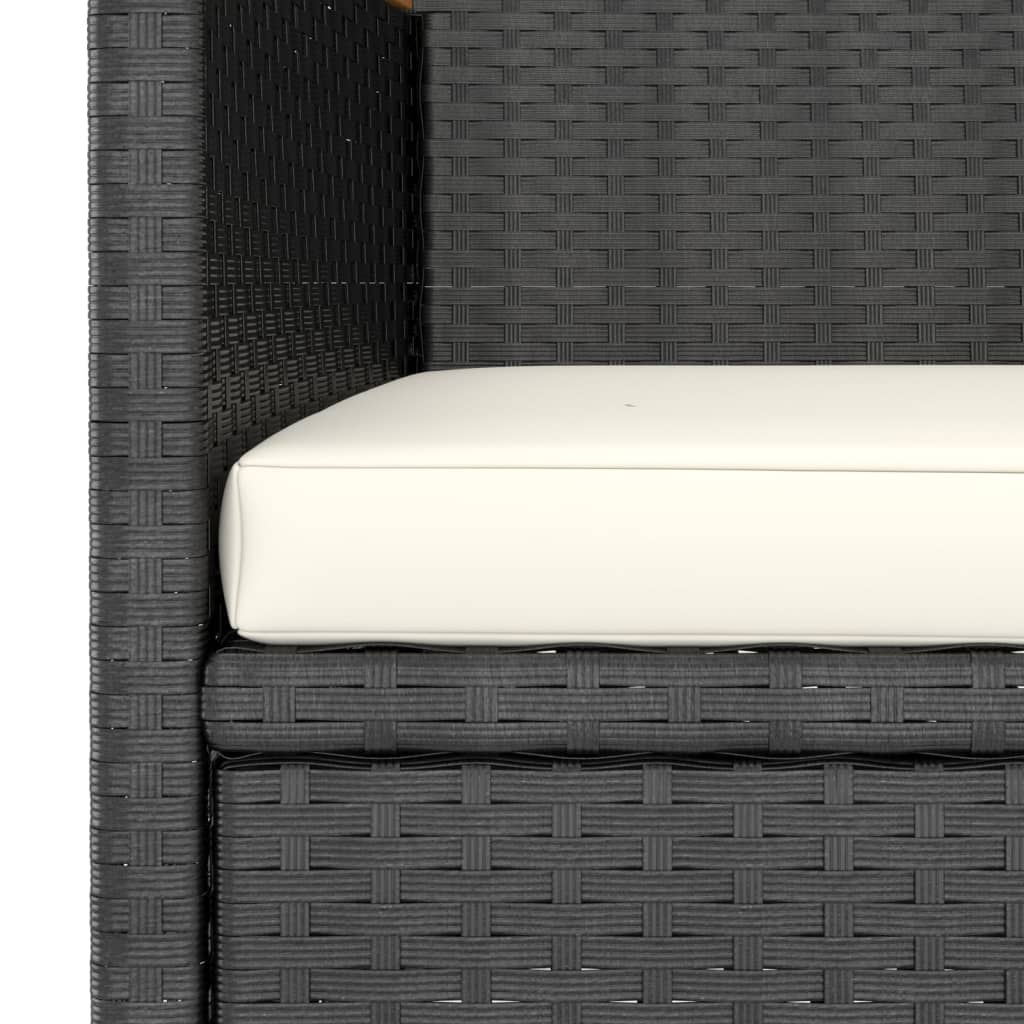 Set Sedie e Sgabelli da Giardino 4 pz in Polyrattan Nero - immagine 9