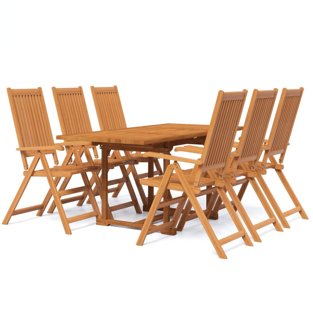 Set Mobili da Pranzo per Giardino 7 pz Legno Massello di Acacia - immagine 2
