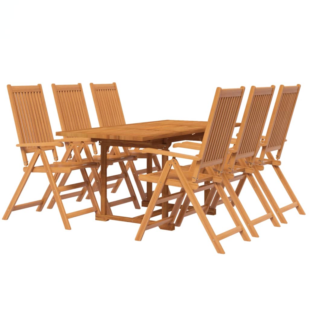Set Mobili da Pranzo per Giardino 7 pz Legno Massello di Acacia - immagine 3
