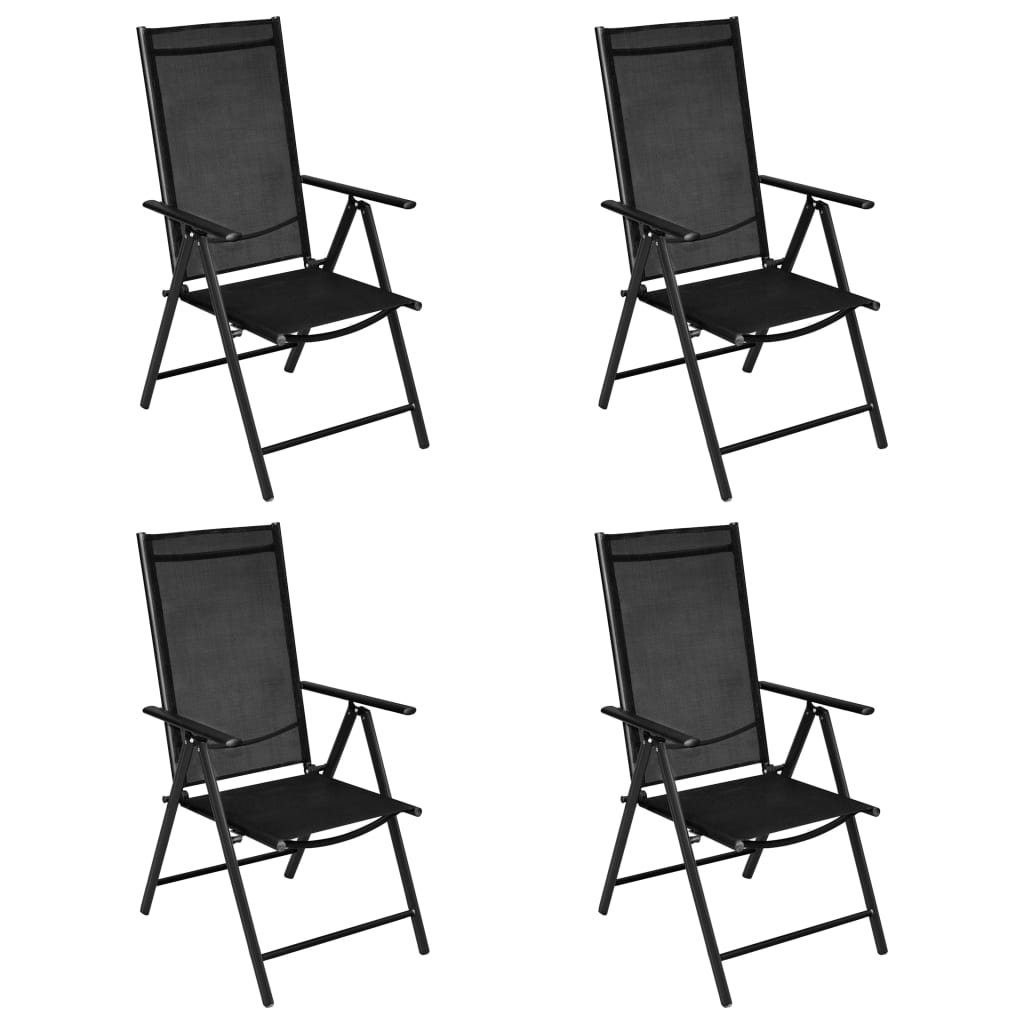 Set Mobili da Pranzo per Giardino 5 pz in Alluminio Nero - immagine 2