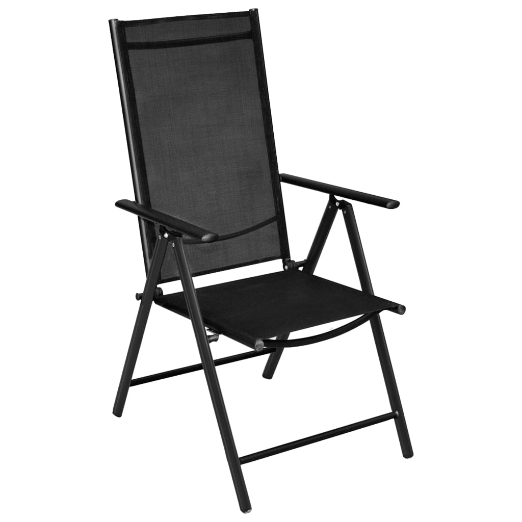 Set Mobili da Pranzo per Giardino 5 pz in Alluminio Nero - immagine 3