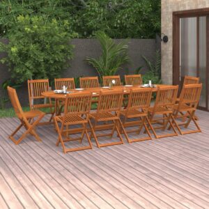 Set da Pranzo da Giardino 13 pz 280x90x75 cm Massello di Acacia