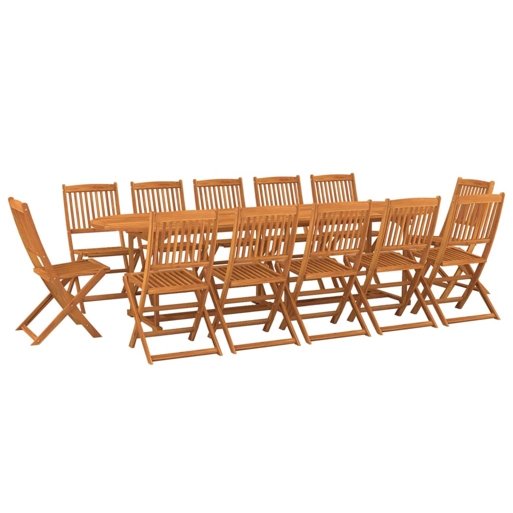 Set da Pranzo da Giardino 11 pz 280x90x75 cm Massello di Acacia - immagine 2