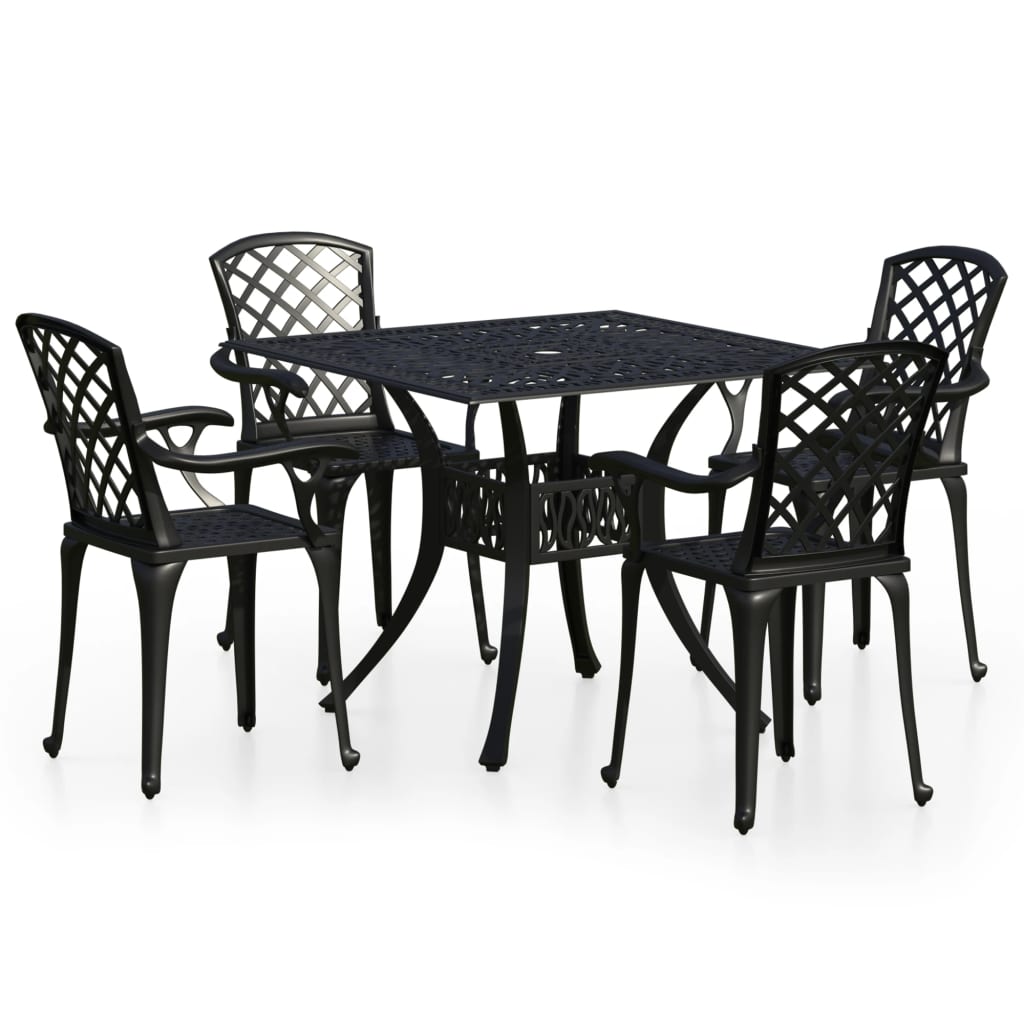 Set da Bistrot 5 pz in Alluminio Pressofuso Nero - immagine 2