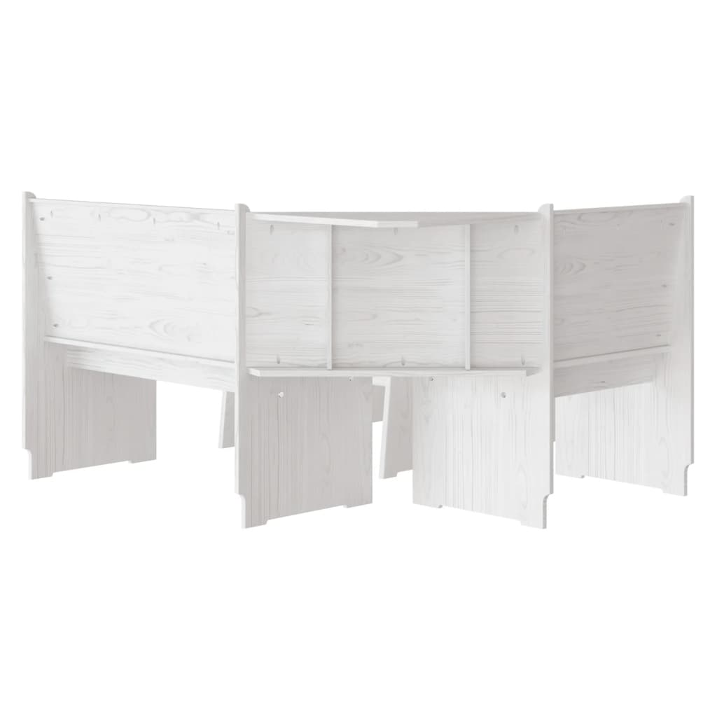 Set da Pranzo 3 pz REINE Bianco in Legno Massello di Pino - immagine 4