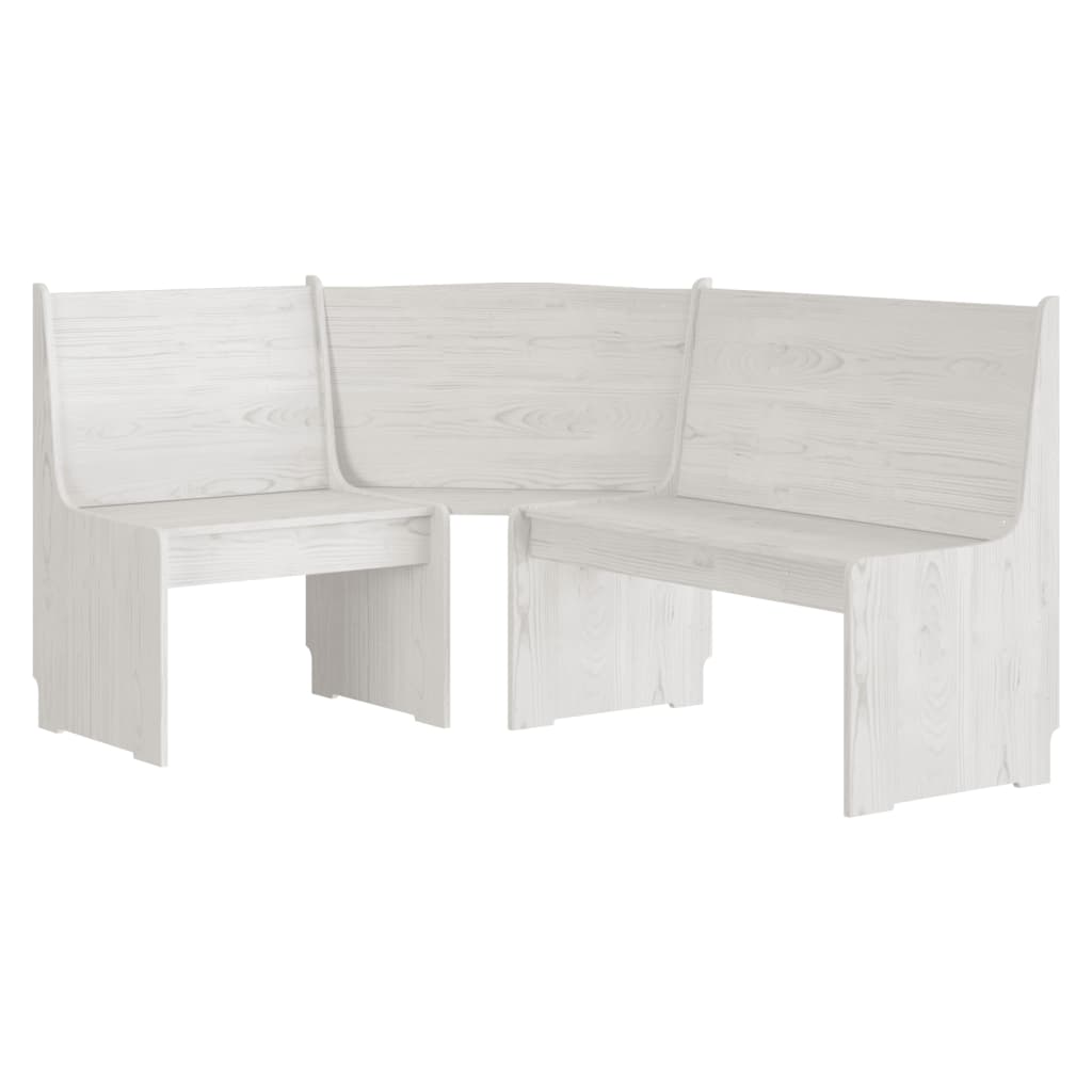 Set da Pranzo 3 pz REINE Bianco in Legno Massello di Pino - immagine 5