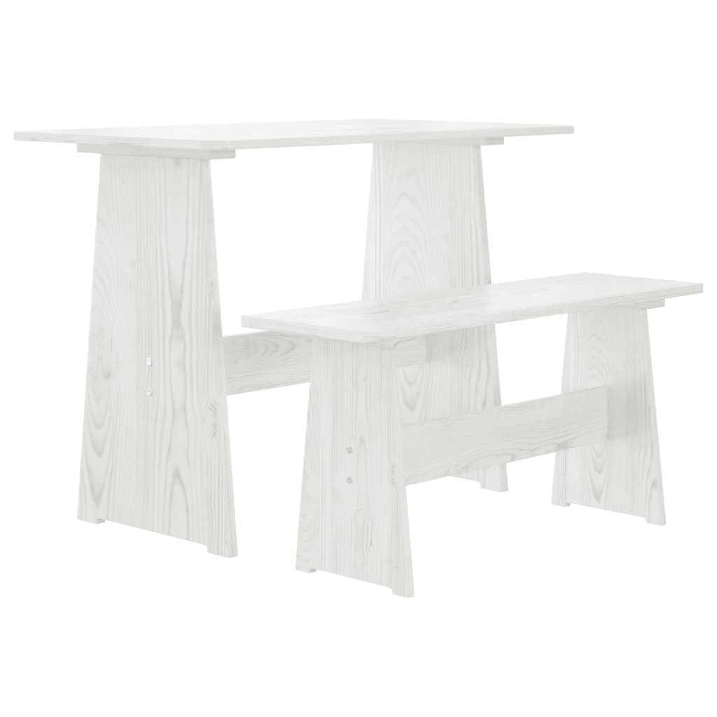 Set da Pranzo 3 pz REINE Bianco in Legno Massello di Pino - immagine 7
