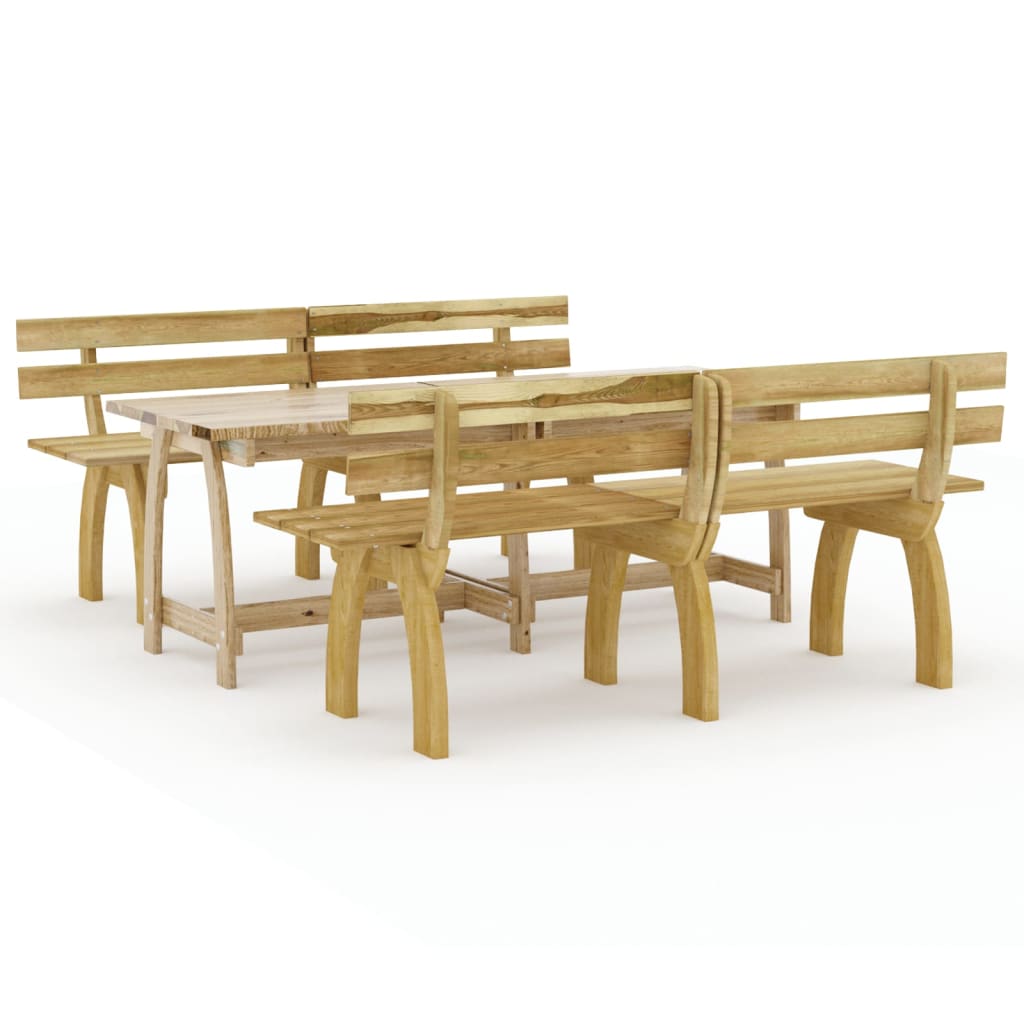 Set da Pranzo da Giardino 3 pz in Legno di Pino Impregnato - immagine 2