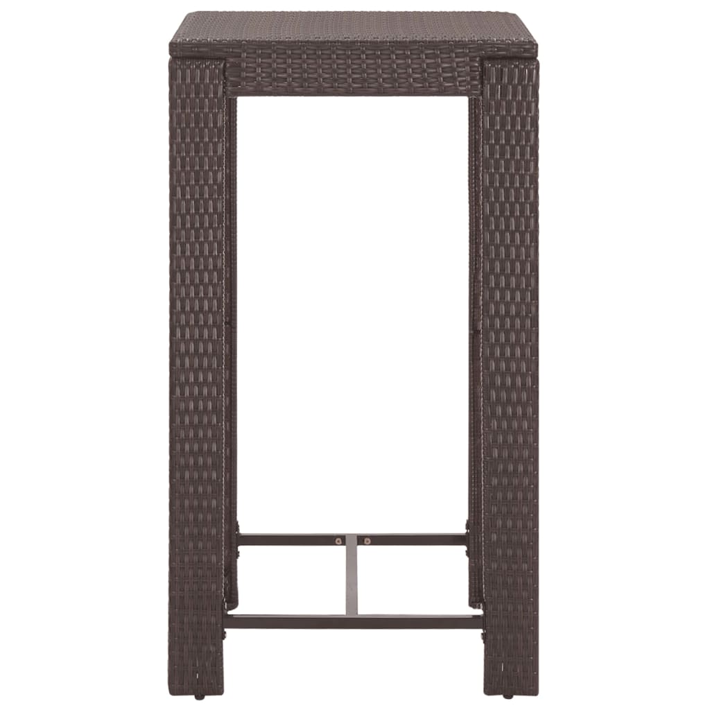 Set Bar da Giardino 3 pz con Cuscini Polyrattan Marrone - immagine 5