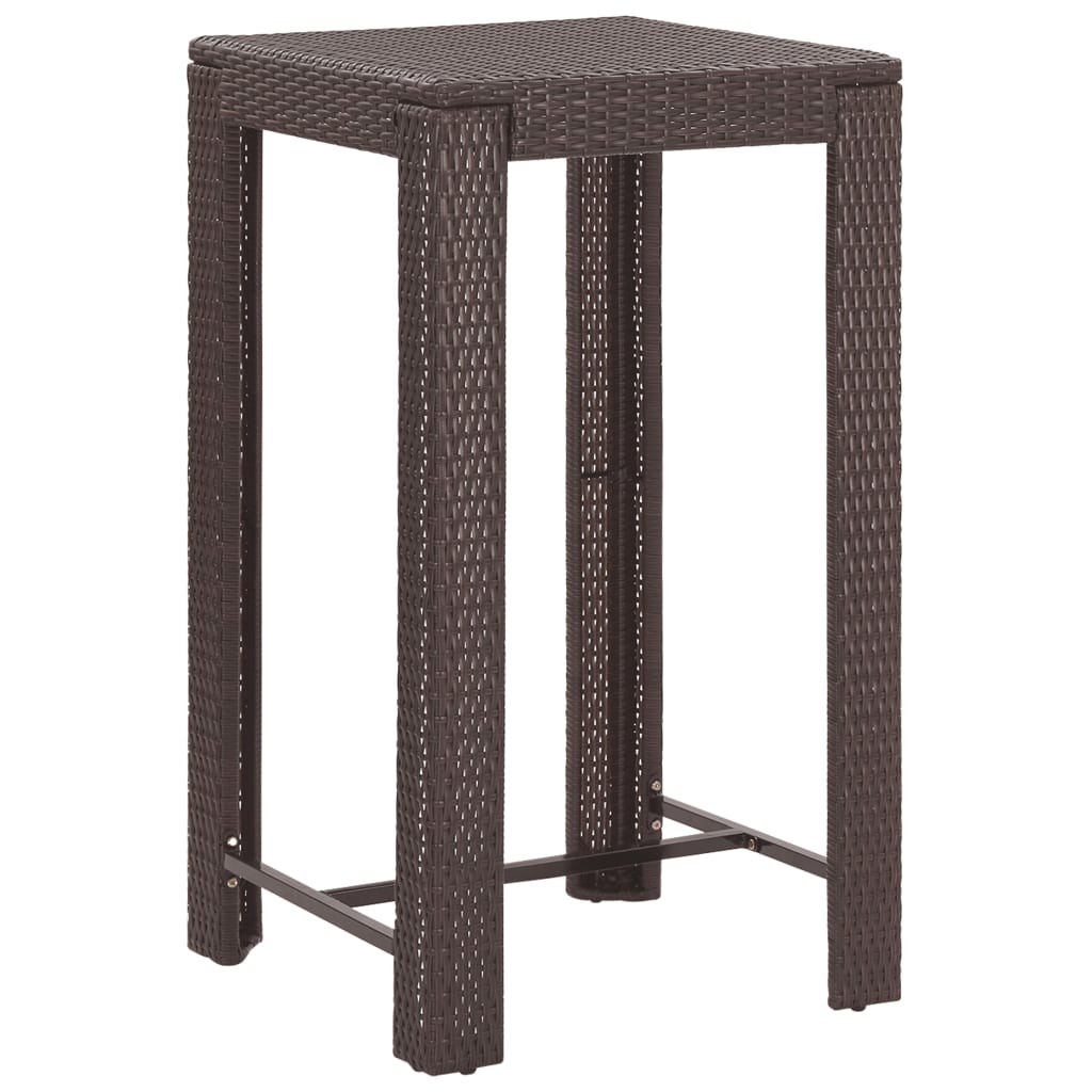 Set Bar da Giardino 3 pz con Cuscini Polyrattan Marrone - immagine 6