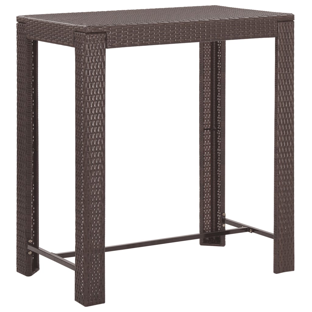 Set da Bar da Giardino 5 pz con Cuscini in Polyrattan Marrone - immagine 6