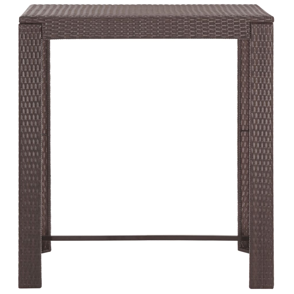 Set da Bar da Giardino 5 pz con Cuscini in Polyrattan Marrone - immagine 7