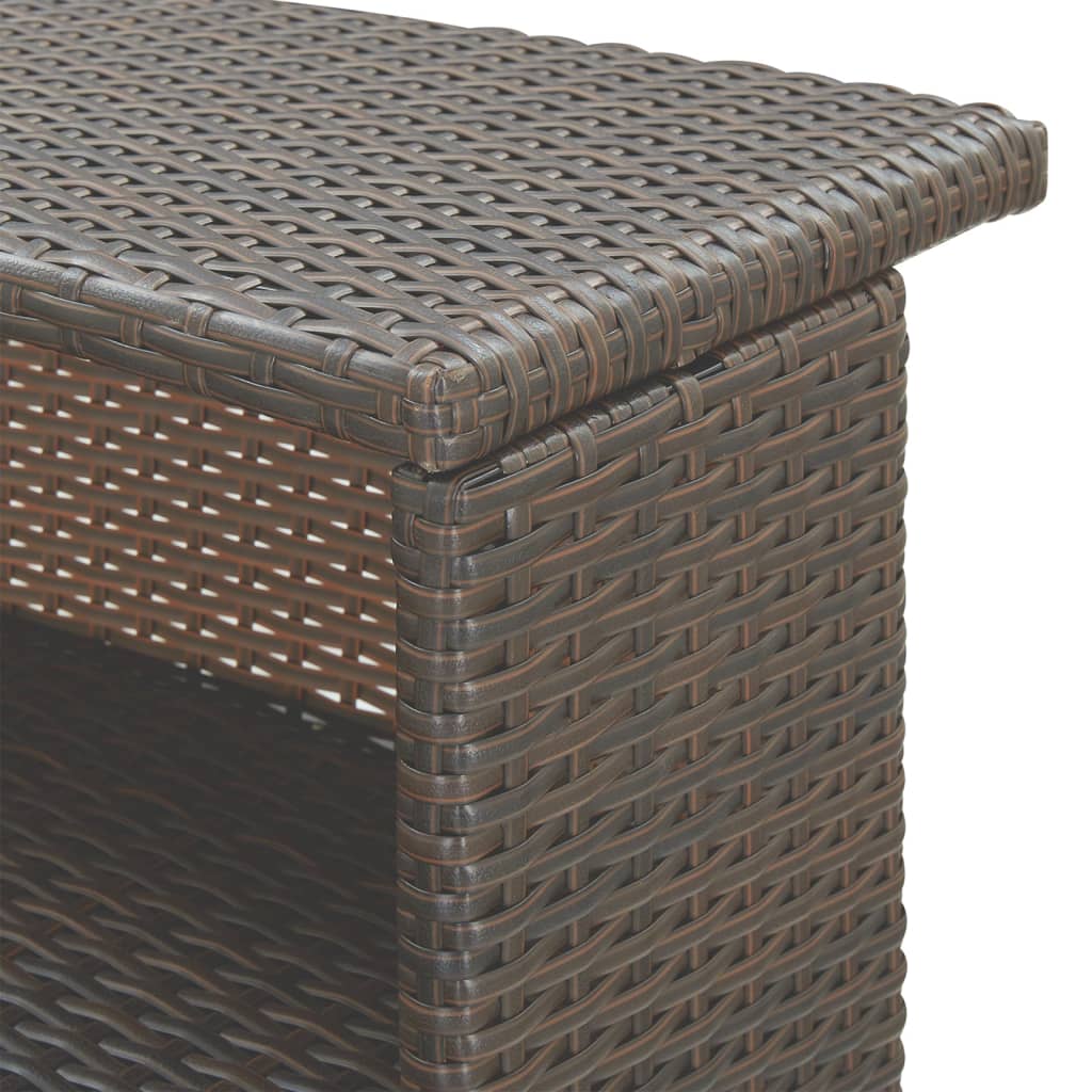 Set Bar da Giardino 3 pz con Cuscini Polyrattan Marrone - immagine 8