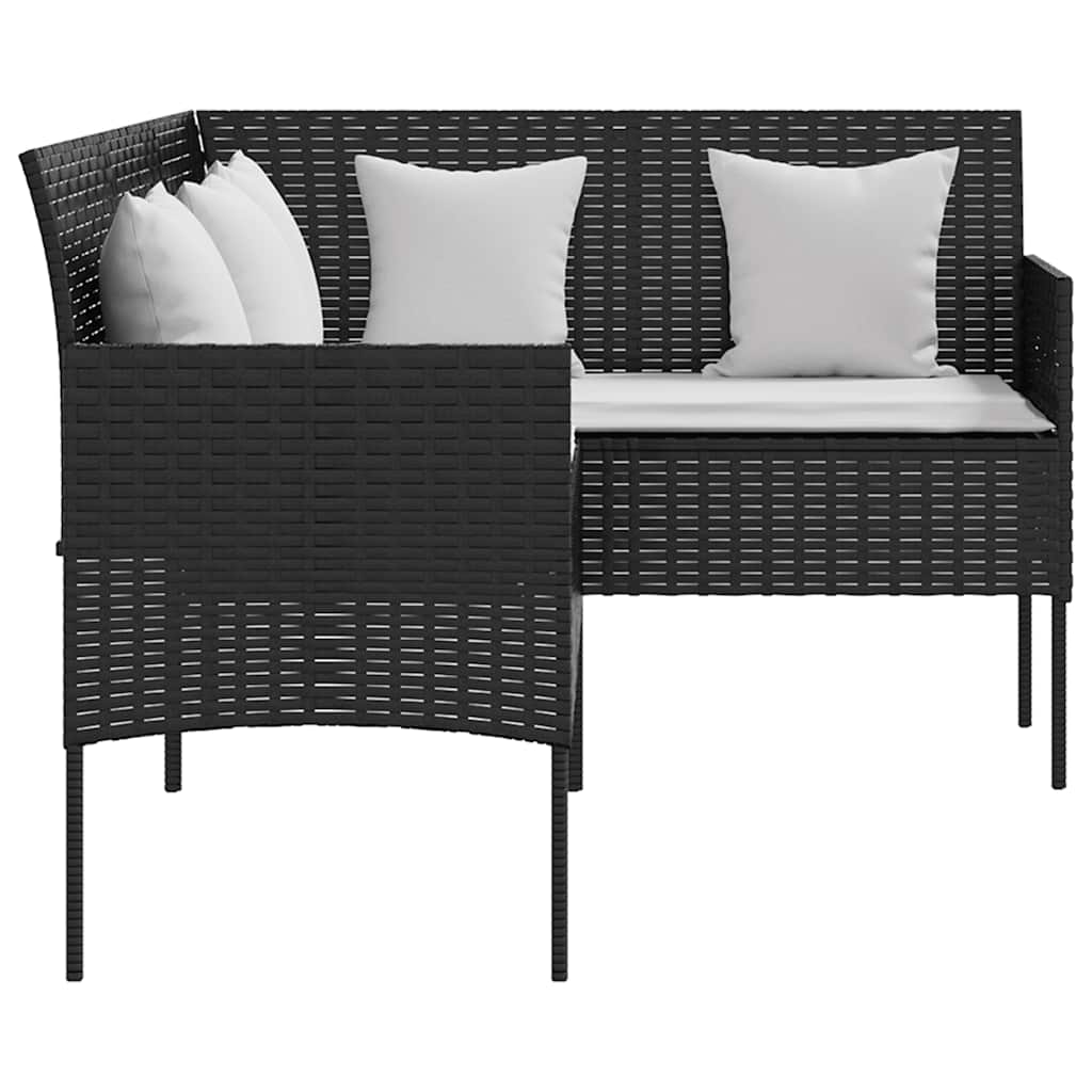 Set Divano a L con Cuscini 5 pz Nero in Polyrattan - immagine 9