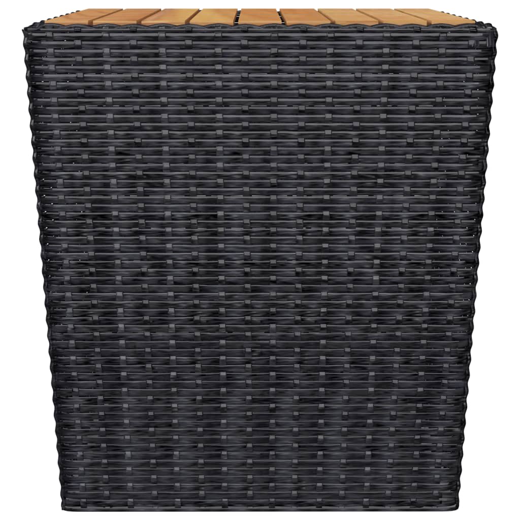 Set Bistrot da Giardino 3 pz Polyrattan e Legno Massello Nero - immagine 8
