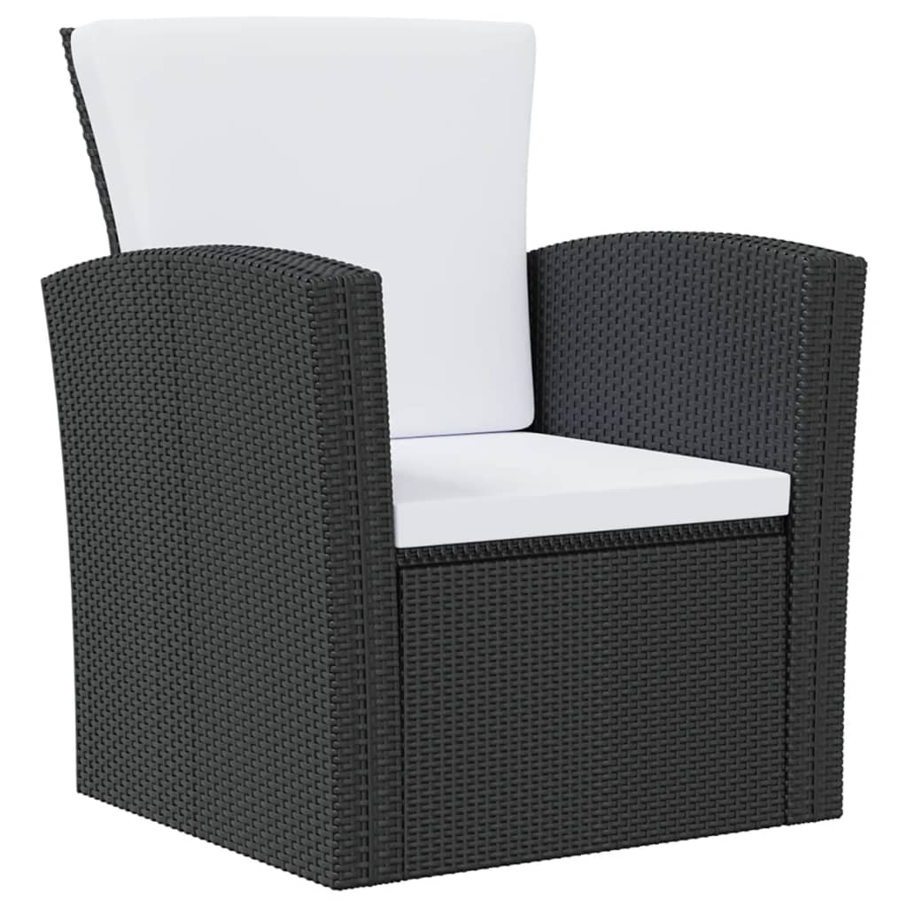 Set Divani da Giardino 16 pz con Cuscini in Polyrattan Nero - immagine 3