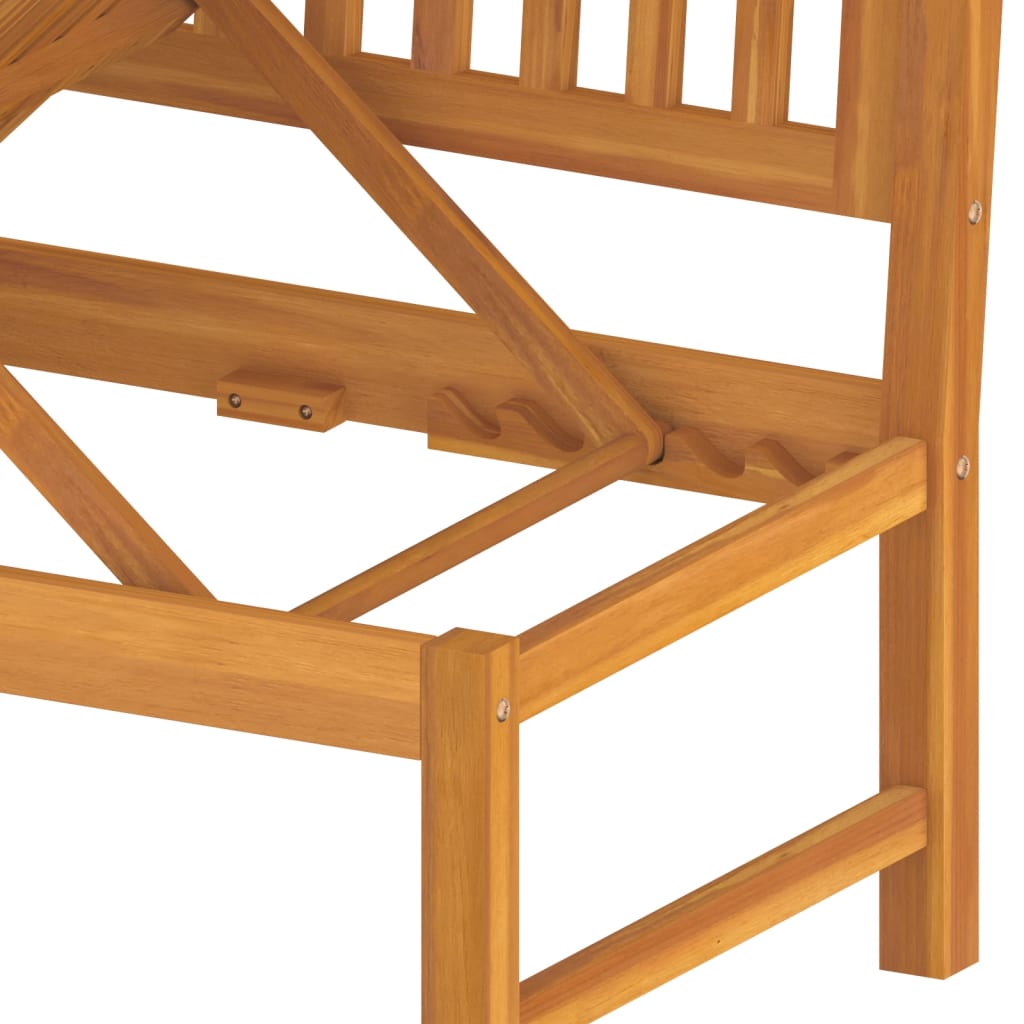 Dormeuse con Cuscino Grigio 200x60x75cm Legno Massello Acacia - immagine 7