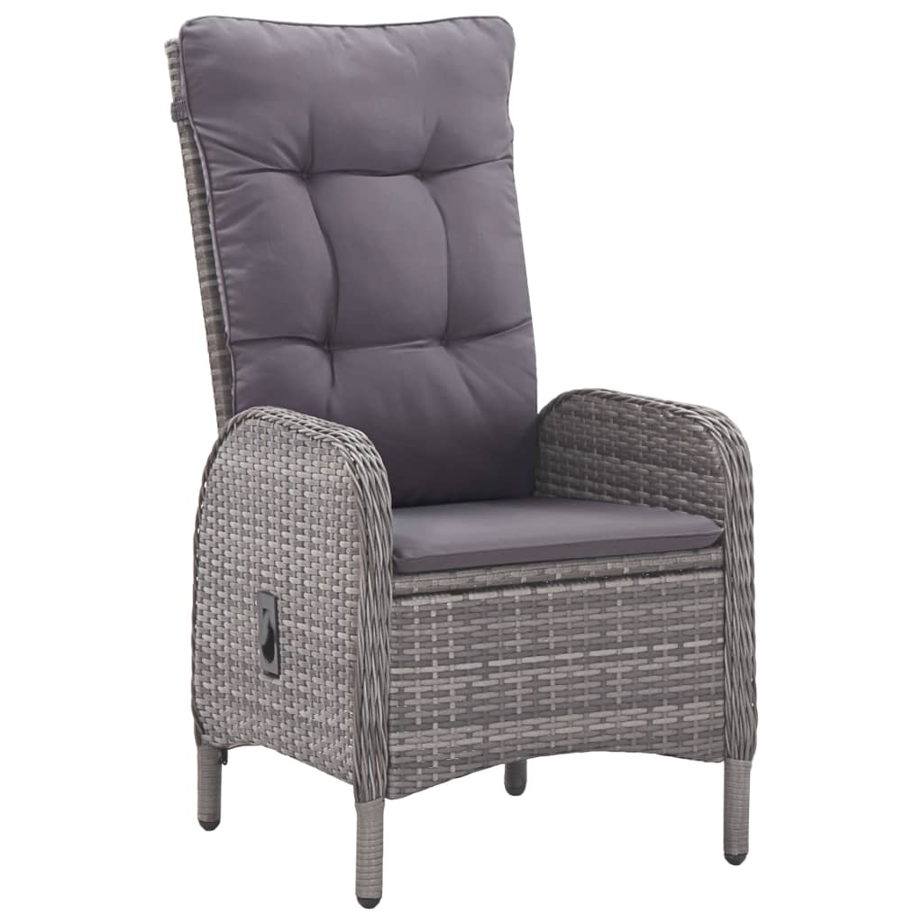 Set da Bistrot da Giardino 3 pz in Polyrattan e Vetro Grigio - immagine 4