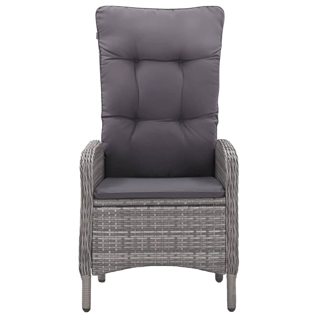Set da Bistrot da Giardino 3 pz in Polyrattan e Vetro Grigio - immagine 5
