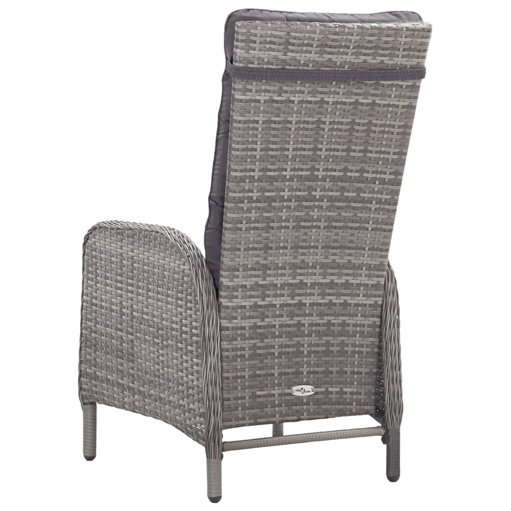 Set da Bistrot da Giardino 3 pz in Polyrattan e Vetro Grigio - immagine 7
